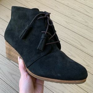 Dr. Scholl's Lace Up Wedge Black Booties NWT